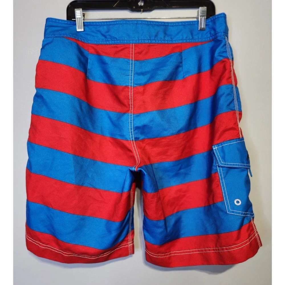 American Eagle Outfitters Boardshorts Mens Size L 34x9 Blue Red Swimming Trunks‎